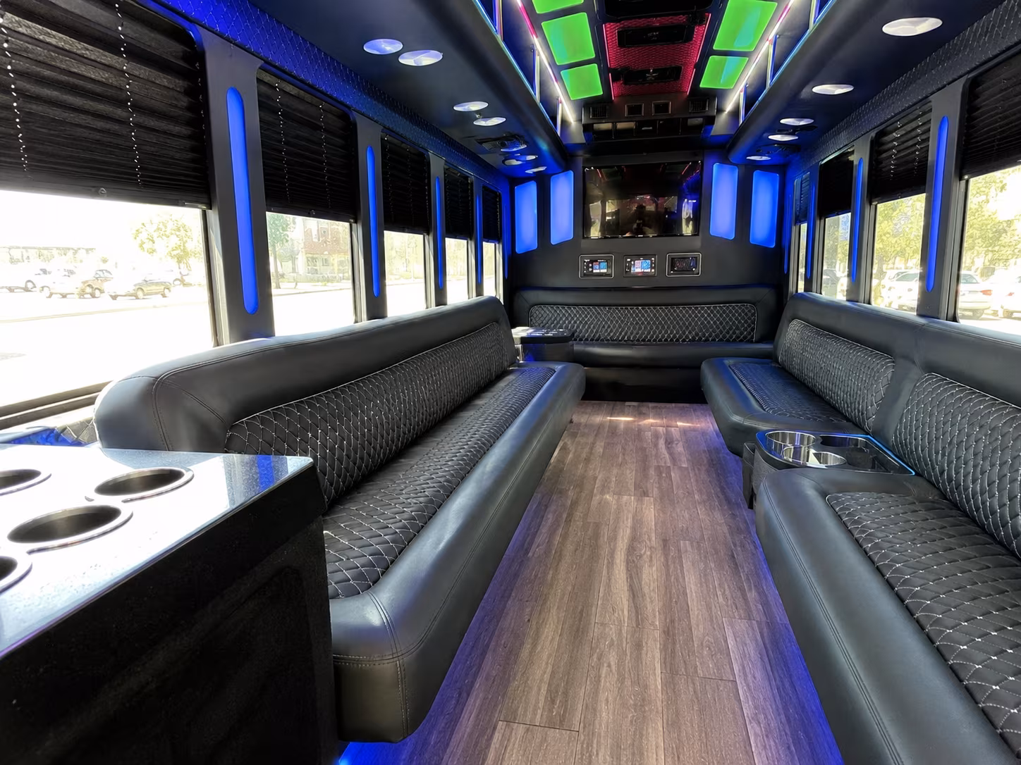 laguna niguel 15 passenger party bus inside