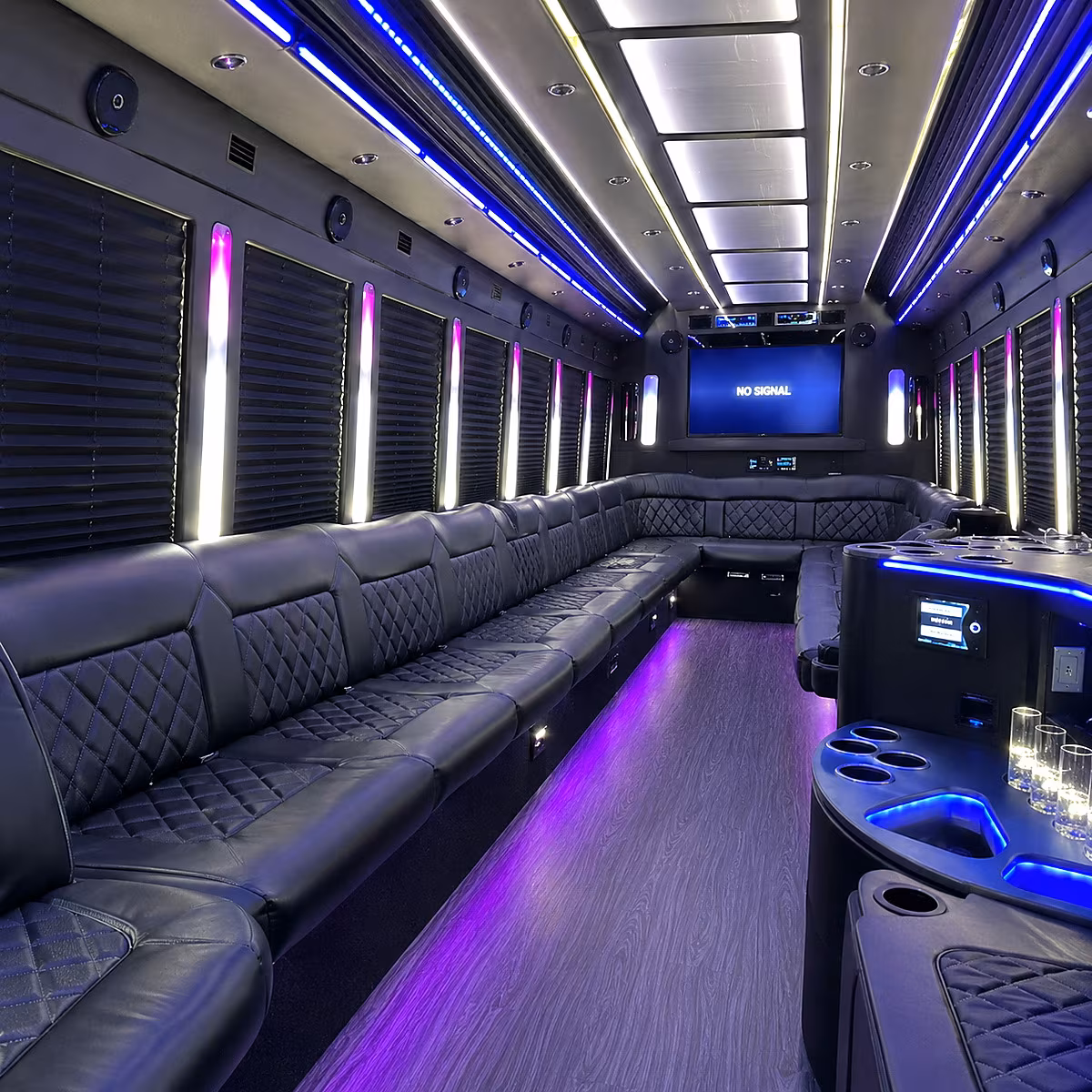 laguna niguel 30 passenger party bus inside